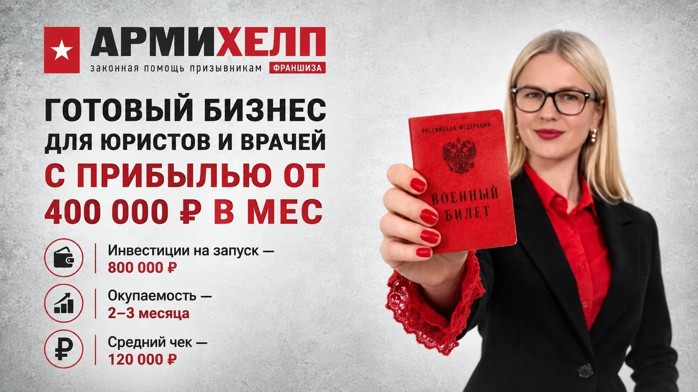 Франшиза АрмиХелп — юридическая помощь призывникам, ключевые цифры